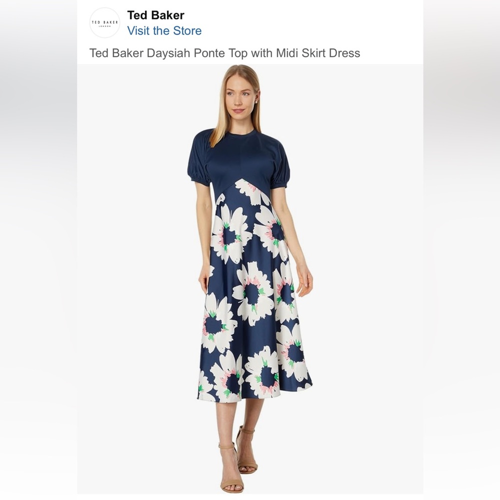Ted Baker Daysiah ponte Top Dress with midi skirt- worn once. 255 retail